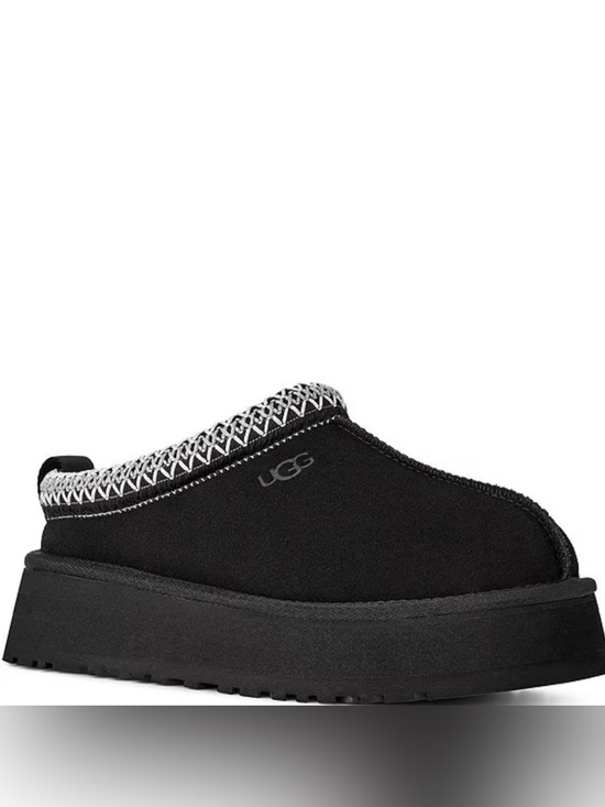 UGG Shoes - UGG  Tazz Black Suede Slip-On Platform Clog  size 7